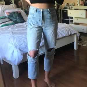 Brandy Melville Distressed Light Wash Jeans